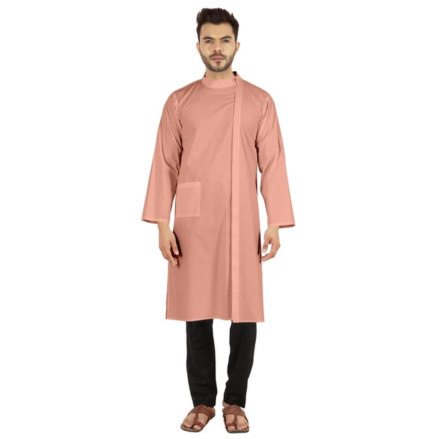 Atasi Kurta de Designer Indien pour Hommes Tenue de Fête Robe Traditionnelle Chemise Longue Ethnique Unie
