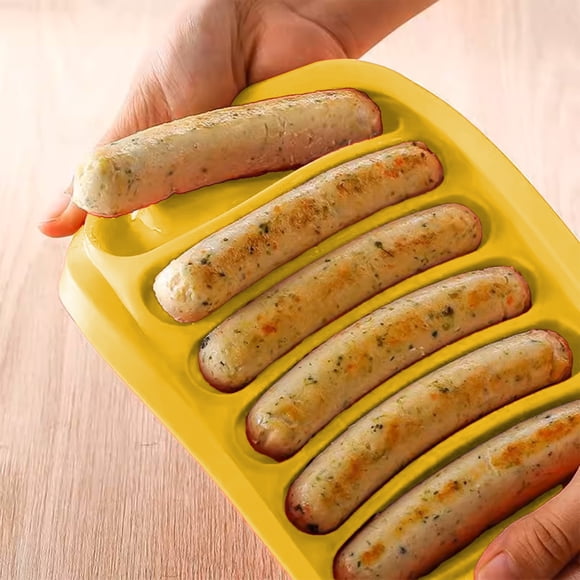 PEONAVET Contenants de Pâtisserie Moules à Saucisses en Silicone pour Usage Domestique Suppléments pour Enfants Viande Saucisse Broyeur à Vapeur pour Saucisses Fait Maison Vapeur Convenant aux Adultes et aux Enfants