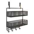 thumbnail image 2 of Fwttom Over The Door Organizer with Two Tier Storage Baskets and Hooks Metal Hanging Shelf for Bathroom Kitchen Pantry Space Saving Rack, 2 of 6