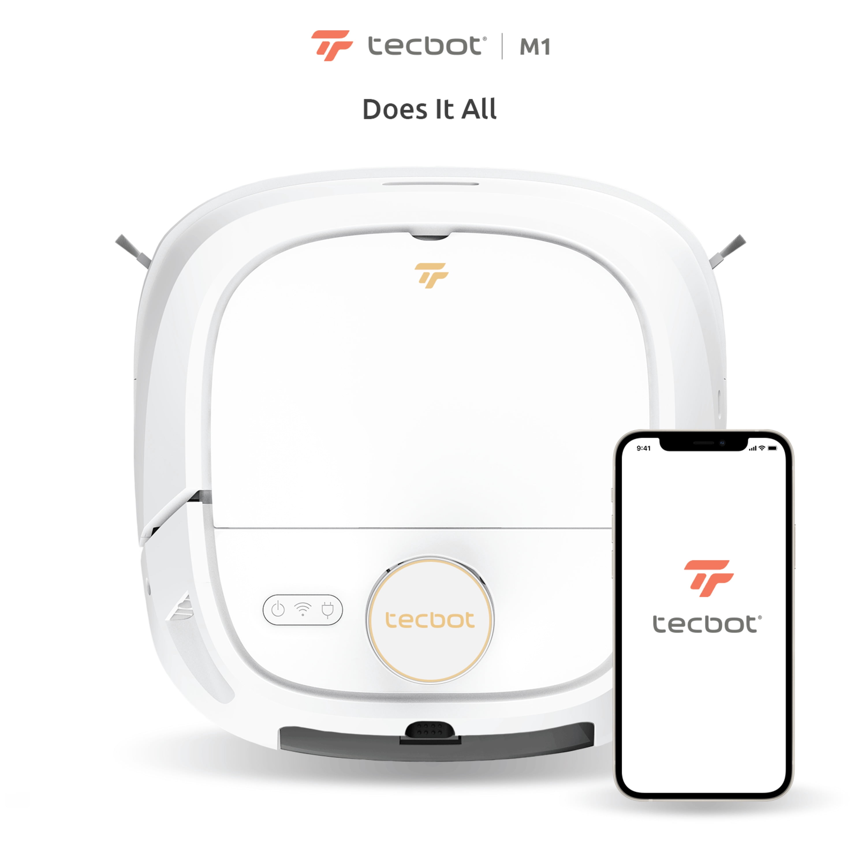 Tecbot M1 Self-Rinsing Laser Robot Vacuum Cleaner and Mop + SLAM Navigation 4000 PA