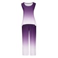 thumbnail image 4 of Mikilon Ensemble Stylé pour Femme 2 Pcs Décontracté Ample Débardeur Imprimé Pantalon Long Sans Manches Col Rond Haut/chemise Ensemble Violet TP, 4 of 4