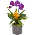 thumbnail image 1 of Nearly Natural Orchid 1 Mini Phalaenopsis Silk Arrangement, 1 of 1