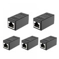 thumbnail image 1 of DEBGFS Ethernet Connectors Rj45 Coupler Ethernet Cable Extender Female To Female Network Coupler Network Female Adapter(Pack Of 5),Black, 1 of 8