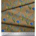 thumbnail image 2 of Soimoi Poly Georgette Fabric Leaves & Aster Floral Print Sewing Fabric Yard 52 Inch Wide, 2 of 3