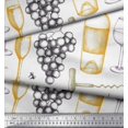 thumbnail image 2 of Soimoi Georgette Viscose Fabric Grapes,Wine Glass & Bottle Decor Fabric Printed Yard 42 Inch Wide, 2 of 3