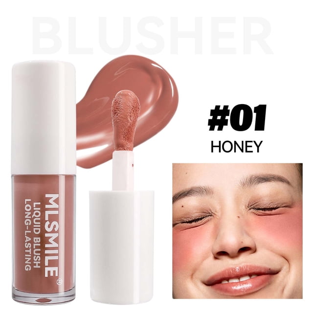 EGNMCR Blush Liquid Blush For And Cheeks Fine Shim Highlight Contours Moisturizing Color Developing Rouge Blush 4.5ml Highlight blush
