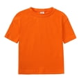 thumbnail image 2 of MIASHUI Boys Summer Tracksuit Outfits Solid Color Short Sleeve Shirts Shorts Outfits,Orange,8-9 Years, 2 of 9