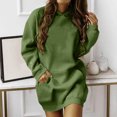 thumbnail image 2 of BADHUB Robe à Capuche à Cordon à Manches Longues Surdimensionnée pour Femmes, Robe Chandail à Capuche de Couleur Unie Ample Décontractée Tunique Chandail à Enfiler Robes Midi avec Poches Offres Prime Day Vert G, 2 of 5