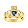 thumbnail image 1 of RYLOS Rings Gold Plated Silver Claddah Love, Loyalty & Friendship Heart 6MM Gem Irish Wedding Band Claddagh Rings June Alexandrite Jewelry Size 6, 1 of 6