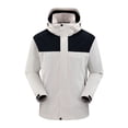 thumbnail image 3 of Sentmoon Two Piece Sets Winter Jacket and Tops Solid Color Long Sleeve Hooded Neck Men's Winter Coat Oversized Keep Warm Zipper Windbreaker Fall Clothes with Pockets for Climbing and Hiking, 3 of 9