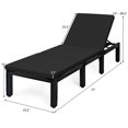 thumbnail image 2 of Gymax Adjustable Rattan Patio Chaise Lounge Chair Couch w/ Black & Turquoise Cushion, 2 of 6