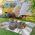 thumbnail image 3 of Outdoor Rug  for Patios   Reversible Outdoor Plastic Straw Camping Rug Carpet  Large Area Rugs Mats for RV  Camper  Deck  Balcony  Porch  Backyard  Beach  Picnic. Leaf, 3 of 7