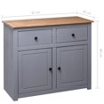 thumbnail image 4 of vidaXL Sideboard Grey 93x40x80 cm Solid Pinewood Panama Range, 4 of 5