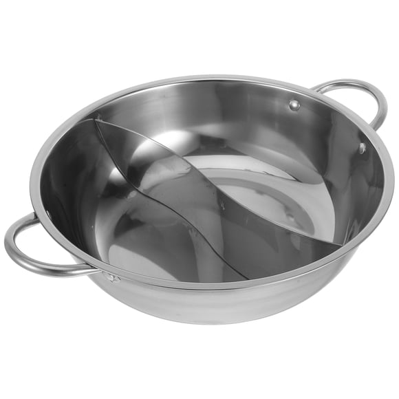 Miangastore Hot Pot with Divider Stainless Steel Hot Pot Divided Hot Pot Pan Household Hot Pot Stock Pot