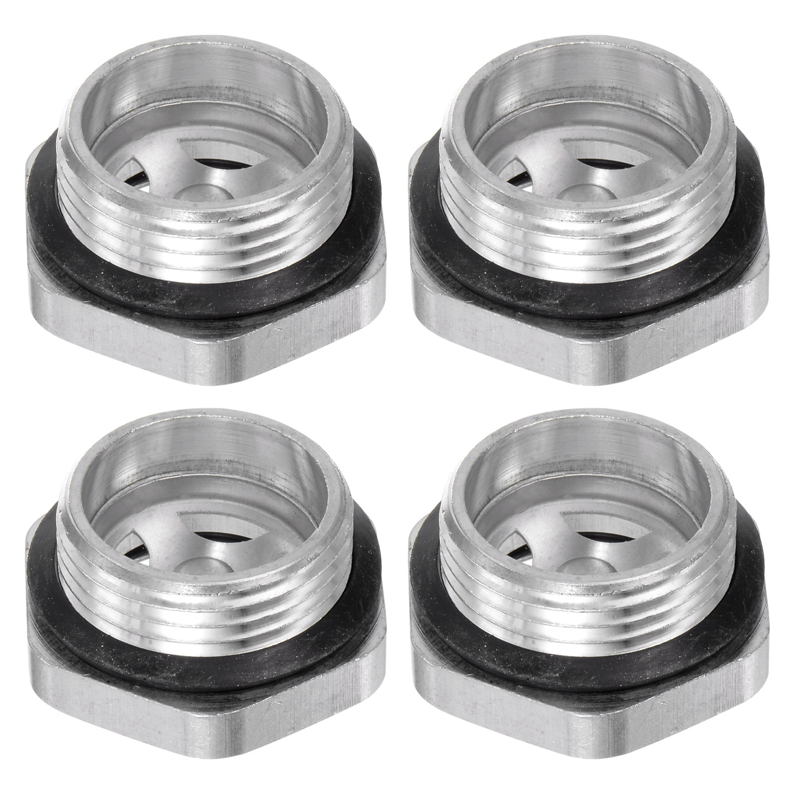 Unique Bargains 4pcs Air Compressor Oil Sight Glass G1" Male Aluminum Hex Head Oil Indicator Window