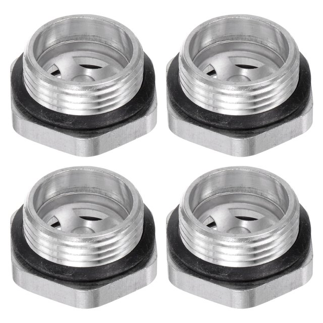 Unique Bargains 4pcs Air Compressor Oil Sight Glass G1" Male Aluminum Hex Head Oil Indicator Window