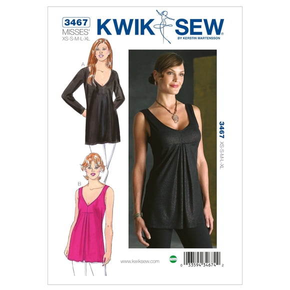 Kwik Sew K3467 Hauts Motif de Couture, Taille Misses TP-S-M-L-TG
