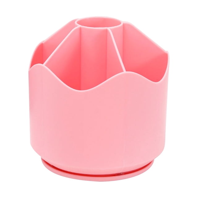 Kbndieu Rotatable Pencil Holder Pencil Case on Rotating Table - 6 Compartment Pencil Case for School Office, Cosmetic Storage Home Essentials