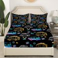thumbnail image 3 of YST Rv Happy Camping Fitted Sheet, Gradient Camper Car Bedding Set Queen Size For Farmhouse Camping Lovers, Outdoorsy Camper Bed Sheets Rustic Sheets With 2 Pillow Cases, Black, 3 of 5