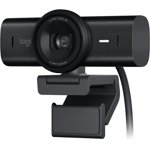 Logitech MX Brio Ultra HD 4K Collaboration et diffusion de la webcam, 1080p à 60 FPS, Dual Noise Reducing Mics, Afficher le mode, USB-C, noir