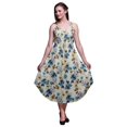 thumbnail image 1 of Bimba Robe Midi de Villégiature à Imprimé Floral pour Femme avec Cordon, Bretelles Spaghetti, Tenue de Plage - Très Petit, 1 of 1