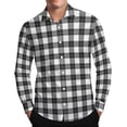 thumbnail image 2 of Timdgard Button down Shirts for Men Fall Plaid Lapel V Neck Long Sleeve Shirts Work Casual Tops, 2 of 8