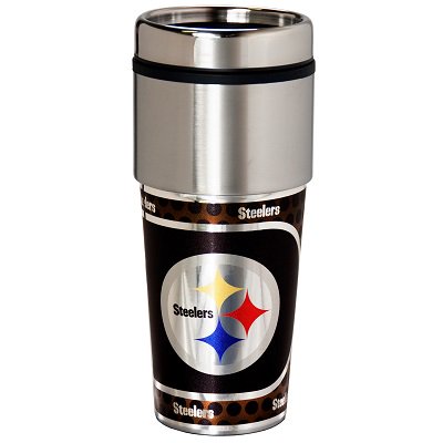 Gobelet de Voyage en Acier Inoxydable Pittsburgh Steelers 16 oz, Graphiques Métalliques