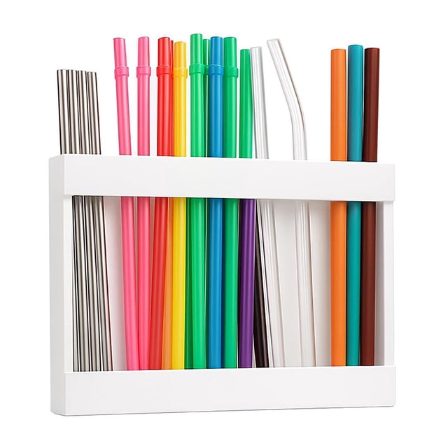 Dvruxg Straw Holder, Acrylic Straw Holder Reusable Tumbler Straw Organizer Storage Rack for Cupboard Reusable for Kitchen Counter