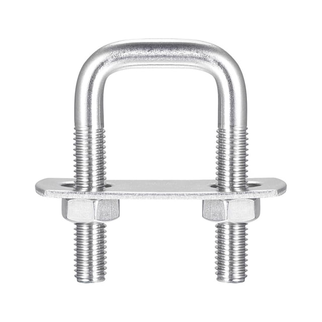 Unique Bargains Square U-Bolts 2 Sets 27mm Inner Width 50mm Length M8 304 Stainless Steel U Clamp Bolt