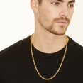 thumbnail image 4 of KISPER 18k Gold Over Stainless Steel 5mm Hip Hop Rope Chain Necklace, 22 inch, 4 of 6