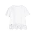 thumbnail image 4 of MeetoTime Kids Short Sleeve Tops Summer Casual Round Neck Gradient Color Lace Layered T-Shirt Tee for Girls, 4 of 4