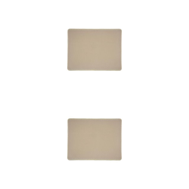 Redempat Cute Practical Cat Accessories Easy To Clean Safe And Non-Toxic Comfortable And Soft ABS Cat Litter Mat Litter Box Mat Beige 30*30cm 2Set