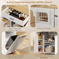 thumbnail image 3 of White Kitchen Island Cart with Drop Leaf & Charging Station - 48” Portable Kitchen Island Table with Storage & Wheels for Living Room, Dining Area, 3 of 7