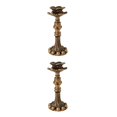 thumbnail image 3 of Thinsony Pillar Candle Holder Candlelight Home Decor Party for Dining Christmas Bronze Type C 2Set, 3 of 6