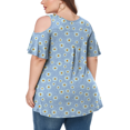 thumbnail image 3 of CHUANK Women‘s Plus Size Cold Shoulder Tunic Top Summer Short Sleeve Blouse, 3 of 7
