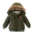 thumbnail image 1 of WEIYLL Hauts pour Garçons Enfants Hiver à Capuche Manteaux Verts Chauds, 1 of 7