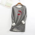 thumbnail image 2 of IROINID Liquidation Chandail de Noël pour Femmes Imprimé Manches Régulières Automne Hiver Ample Vacances Détente Manches Col Rond Chemise Hauts, Gris, 2 of 5