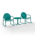 thumbnail image 4 of Afuera Living Steel Turquoise Rocking Chair Set Round Weatherproof 32.25" Unassembled, 4 of 13