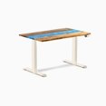 thumbnail image 1 of Desky Bureau Assis-Debout en Bois Dur à Résine Double - Rivière Bleue en Teck / 48 x 30 Pouces / Blé, 1 of 10