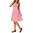 thumbnail image 4 of INSPIRE CHIC Robe Sans Manches en Vichy pour Femme Vintage à Carreaux Froncée Ligne A Fluide Midi Rouge TG, 4 of 6