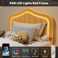 thumbnail image 4 of Twin Berber Fleece Upholstered Platform Bed Frame with Storage Drawer and Smart LED Headboard No Box Spring Needed for Kids Yellow, 4 of 7