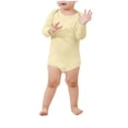 thumbnail image 5 of JDQJBZ Baby Boy Girl Bodysuit Long Sleeve Short Leg Romper Solid Color Cotton Newborn, 5 of 5