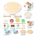 thumbnail image 3 of Simulated Tea Set For Pretend Play Wooden Afternoons Tea Toy With Tray Pastels Style Social Interaction Set Household accessories, 3 of 7