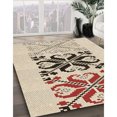 thumbnail image 3 of Ahgly Company Tapis d'Intérieur Lavable à la Machine, Carré, Transitionnel, Beige Blé, Tapis de Zone, 8 Pieds Carré, 3 of 7