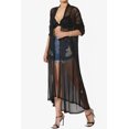 thumbnail image 3 of TheMogan Cardigan Ouvert à Manches Longues en Maille pour Femmes Mi-Mollet Caftan Transparent, 3 of 6