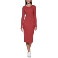 thumbnail image 1 of Calvin Klein Jeans Cotton Knit Midi Dress, Raven, Large, 1 of 3