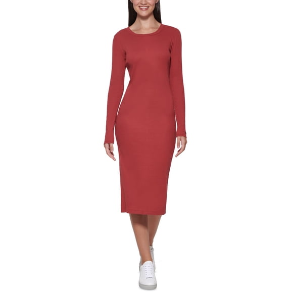 Calvin Klein Jeans Cotton Knit Midi Dress, Raven, Large