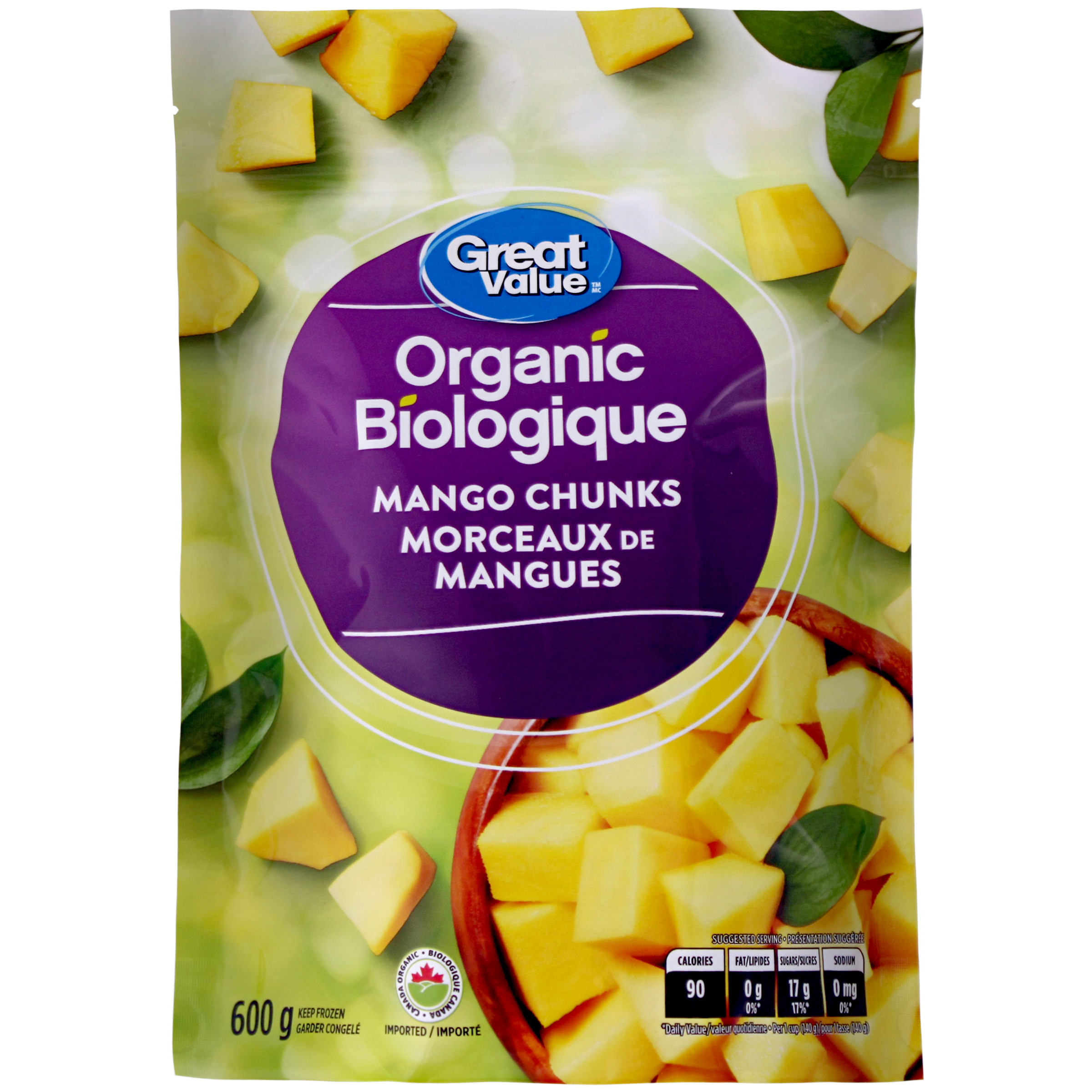 Morceaux de mangue biologique Great Value 600 g