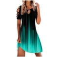 thumbnail image 2 of EGNMCR Robes de Vacances pour Femmes Robe Décontractée Amincissante à Manches Courtes Imprimées Épaules Dénudées, 2 of 5