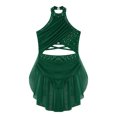 thumbnail image 3 of Raenseen Robe de Danse Ballet Jazz pour Filles, Justaucorps de Patinage Artistique, Strass Brillants, Robe de Bal Sans Manches, Vert 12, 3 of 5